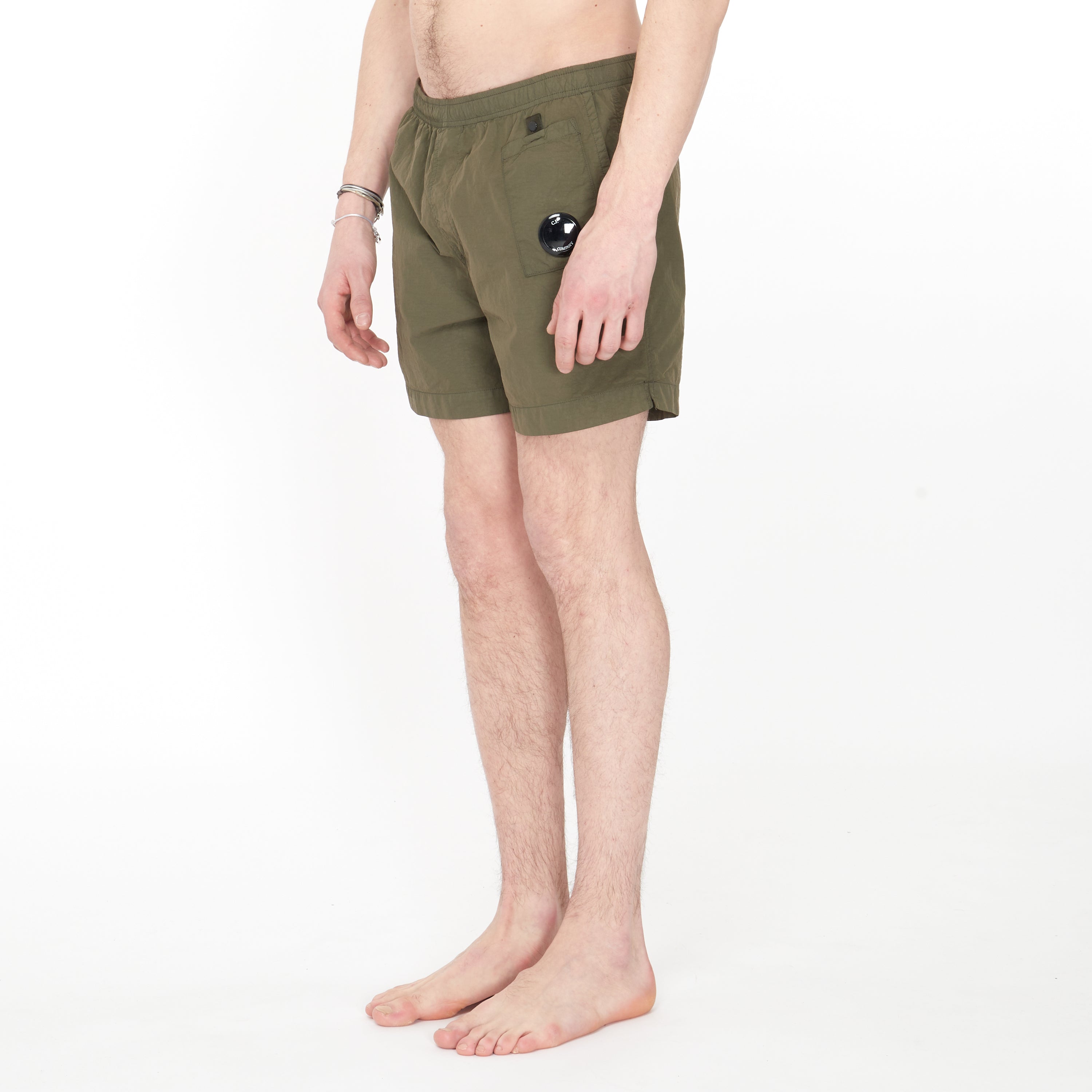 Short de bain Cp Company Flat Nylon Pocket Vert