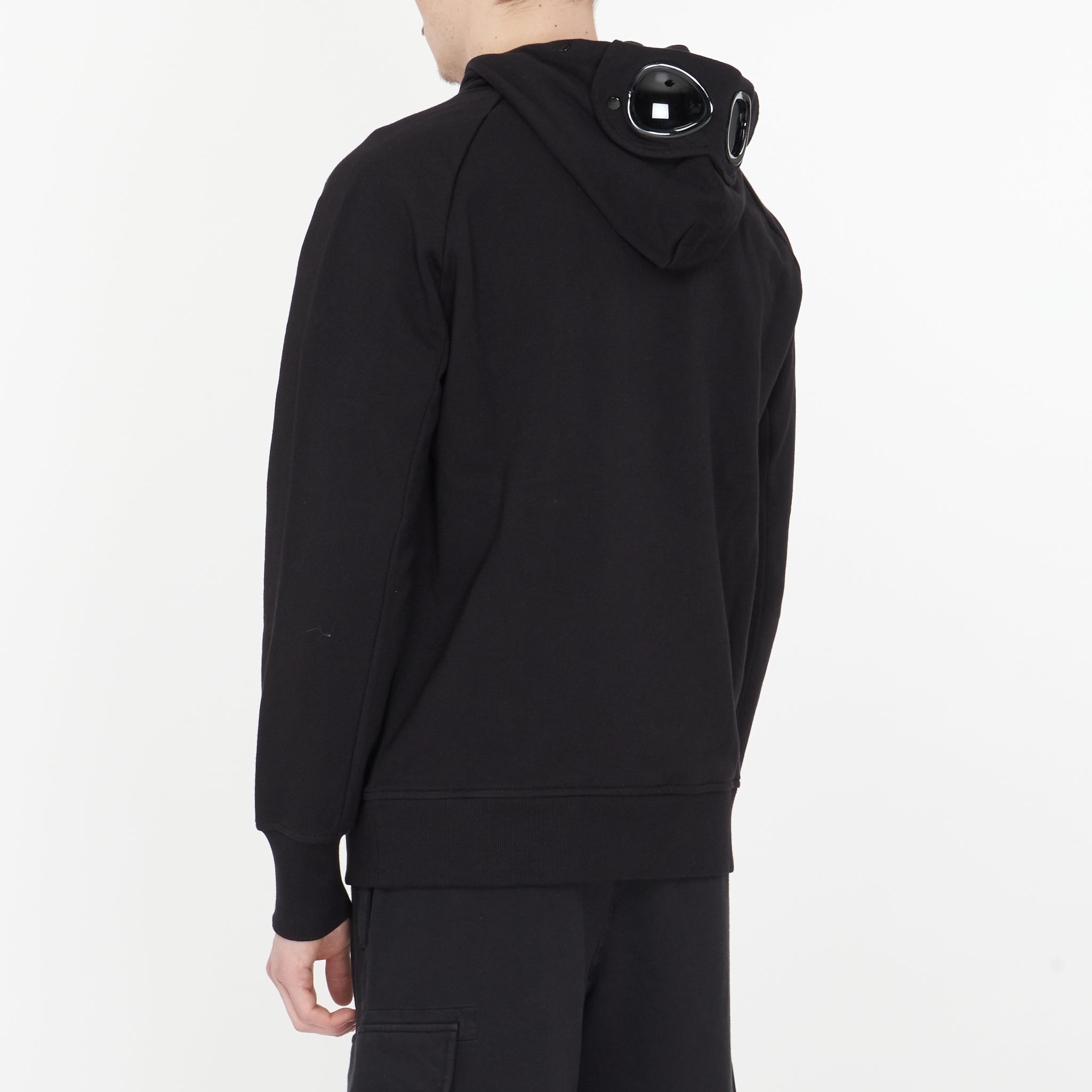 Hoodie Cp Company Diagonal Raised Fleece Goggle Noir