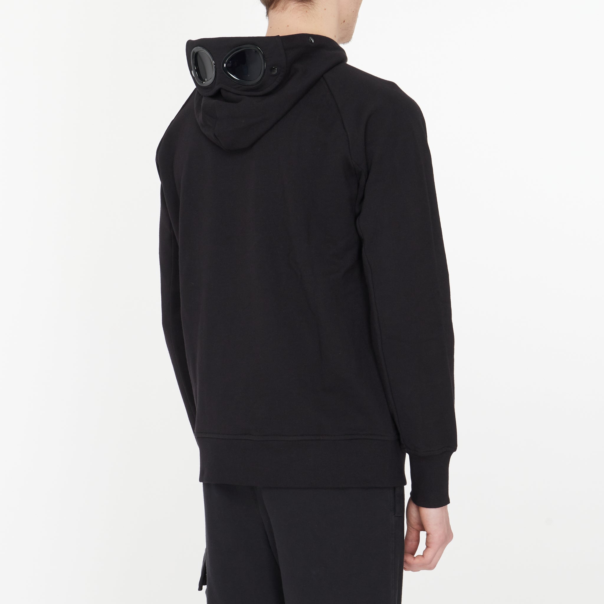 Hoodie Cp Company Diagonal Raised Fleece Goggle Noir