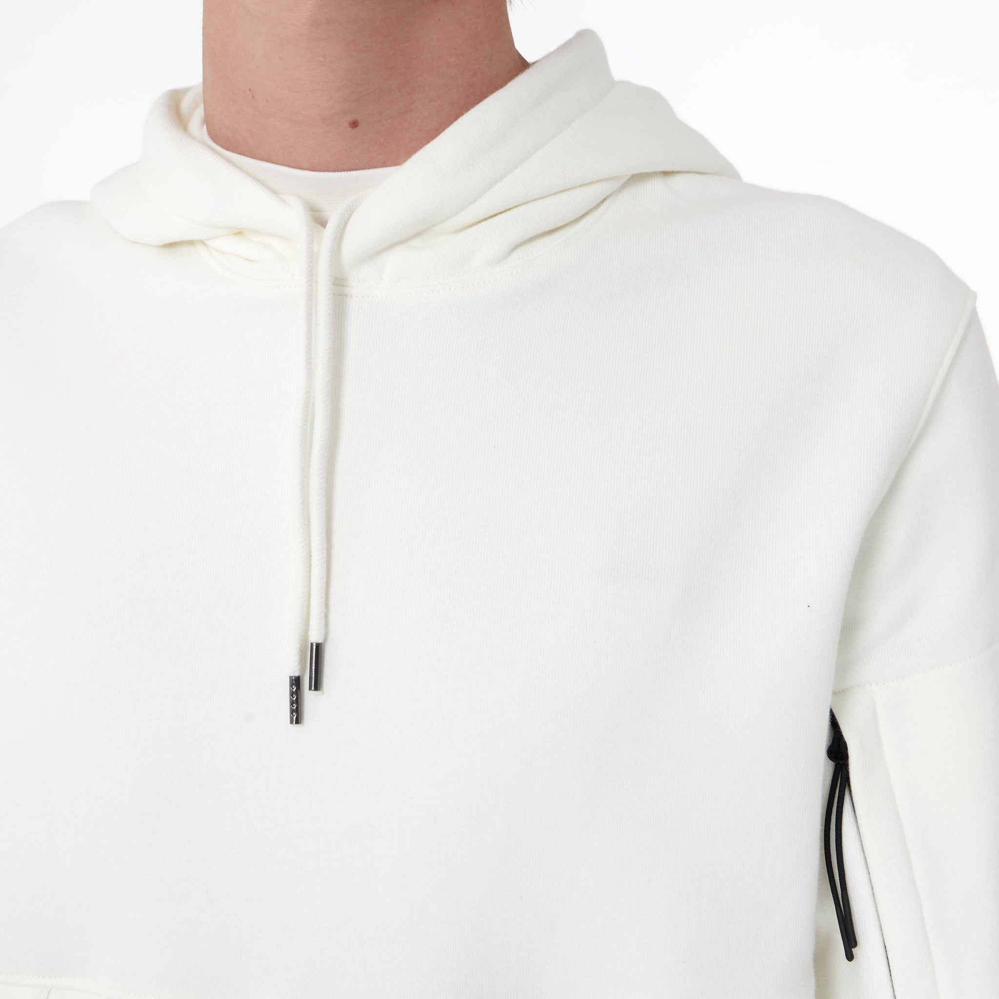 Hoodie Diagonal Raised Fleece Blanc - Lesthete cp company