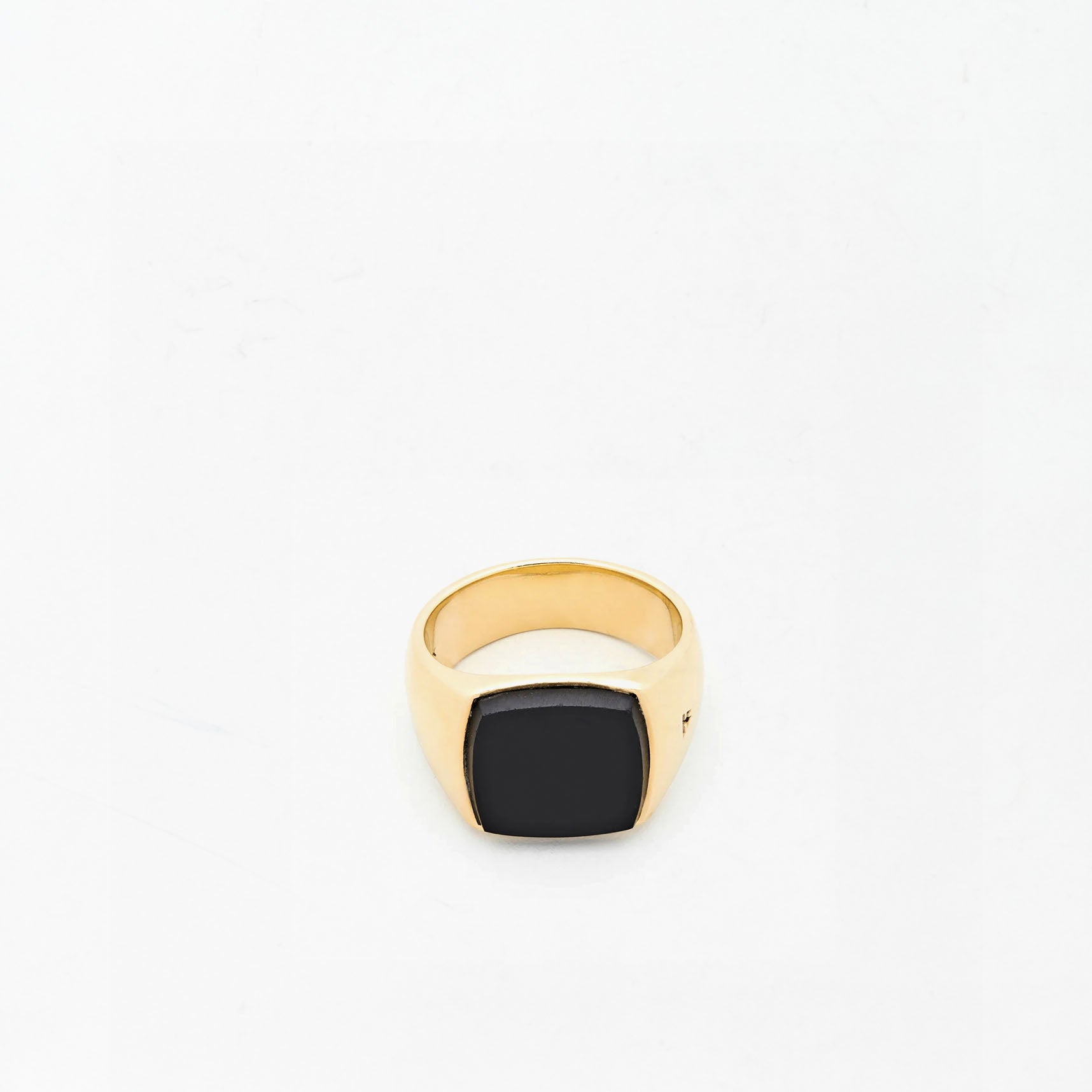 Bague Tom Wood Chevalière Cushion Gold Black Onyx