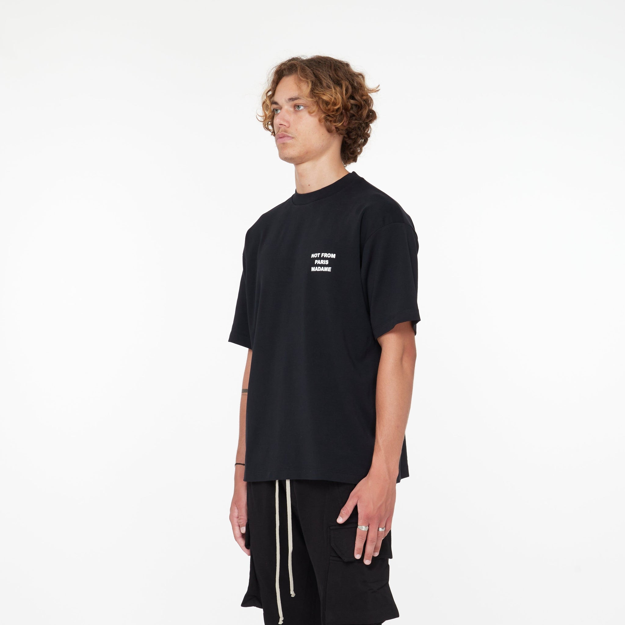 Tee Shirt Slogan Noir - Lesthete drole de monsieur