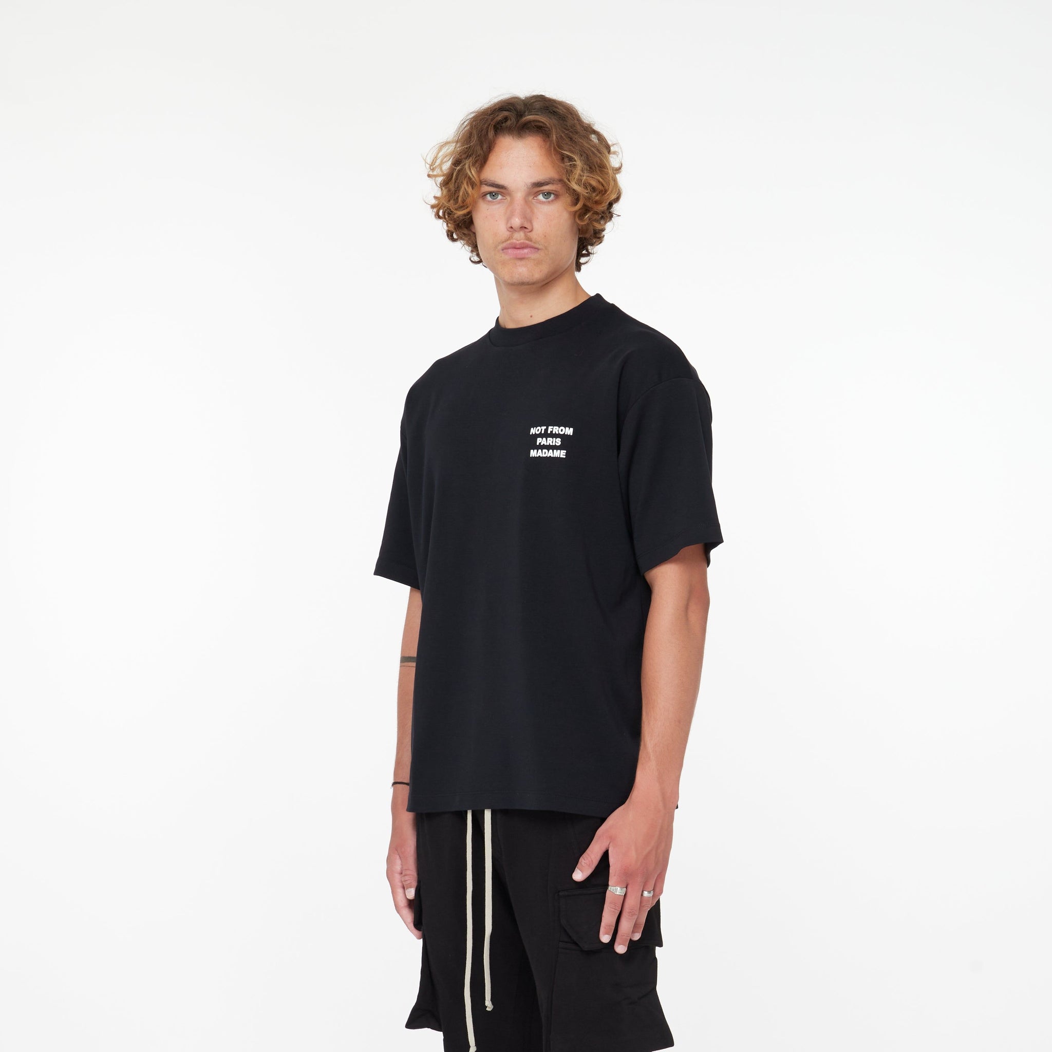 Tee Shirt Slogan Noir - Lesthete drole de monsieur