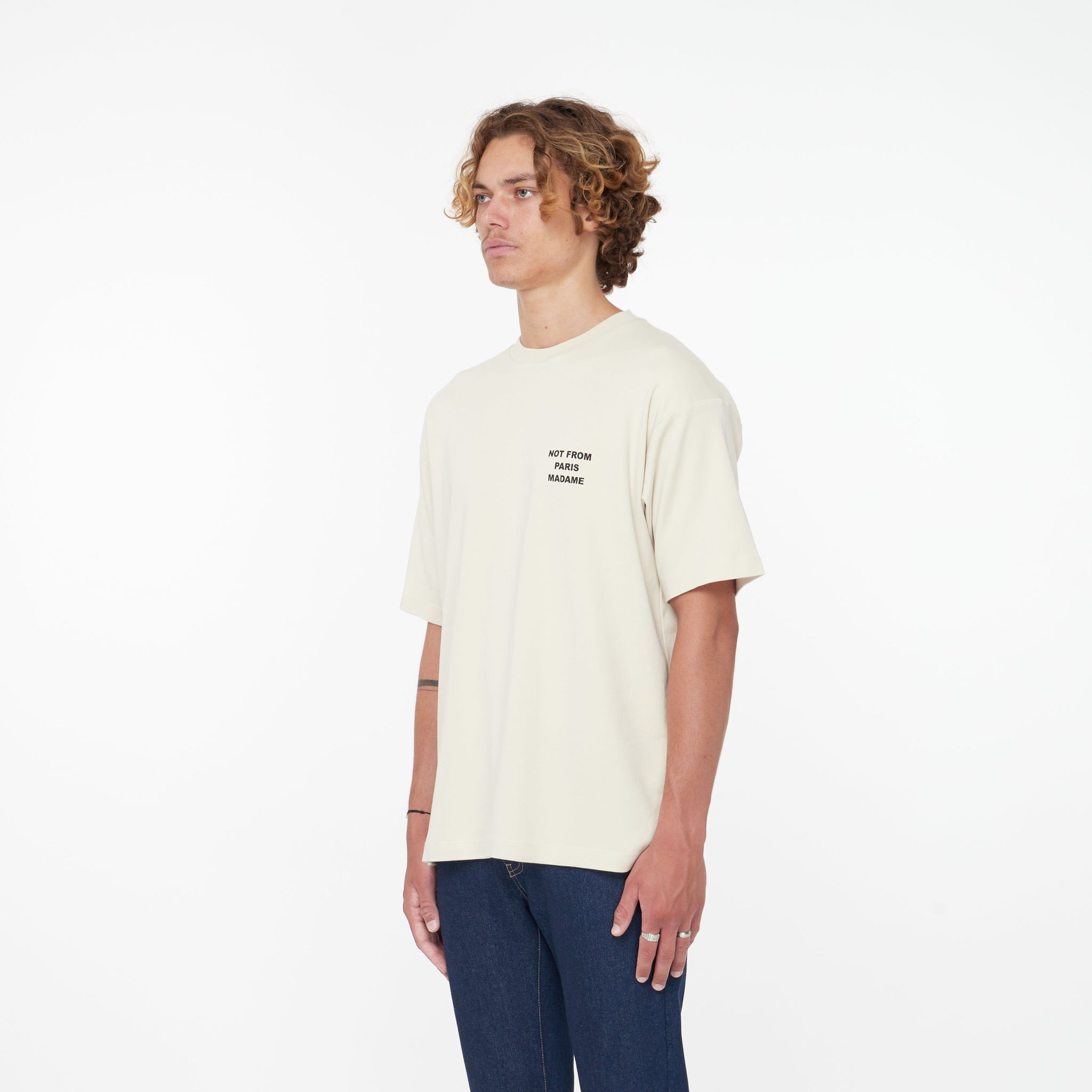 Tee Shirt Slogan Beige - Lesthete drole de monsieur