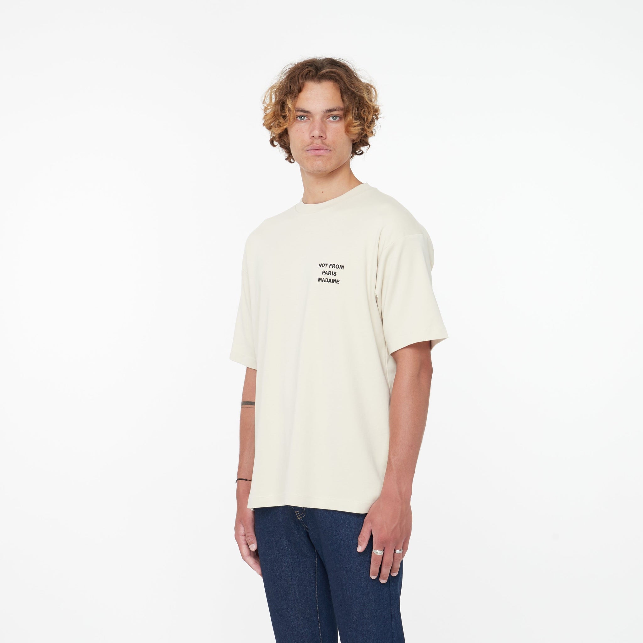Tee Shirt Slogan Beige - Lesthete drole de monsieur
