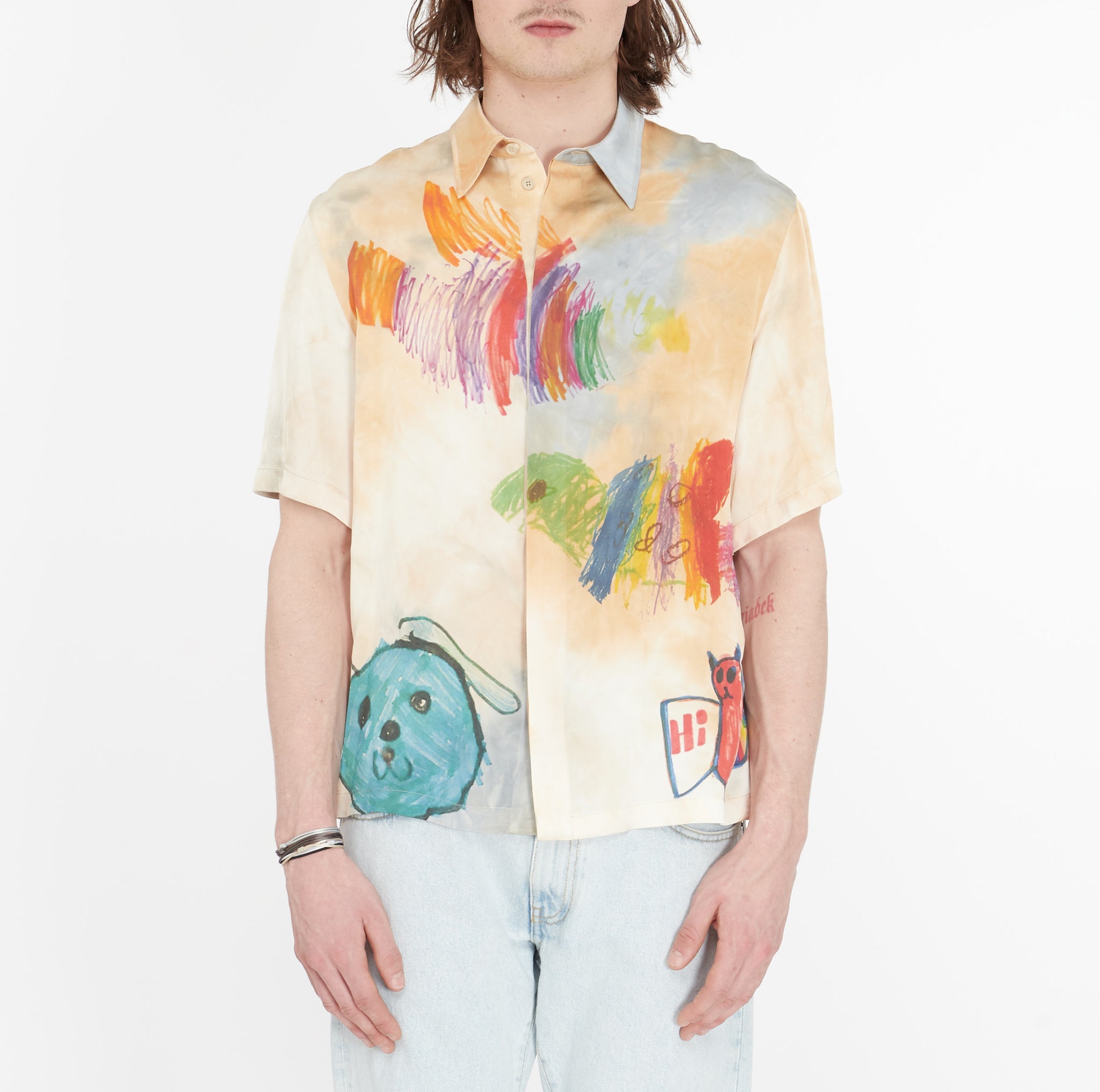 Chemise Off-White Cartoon Satin