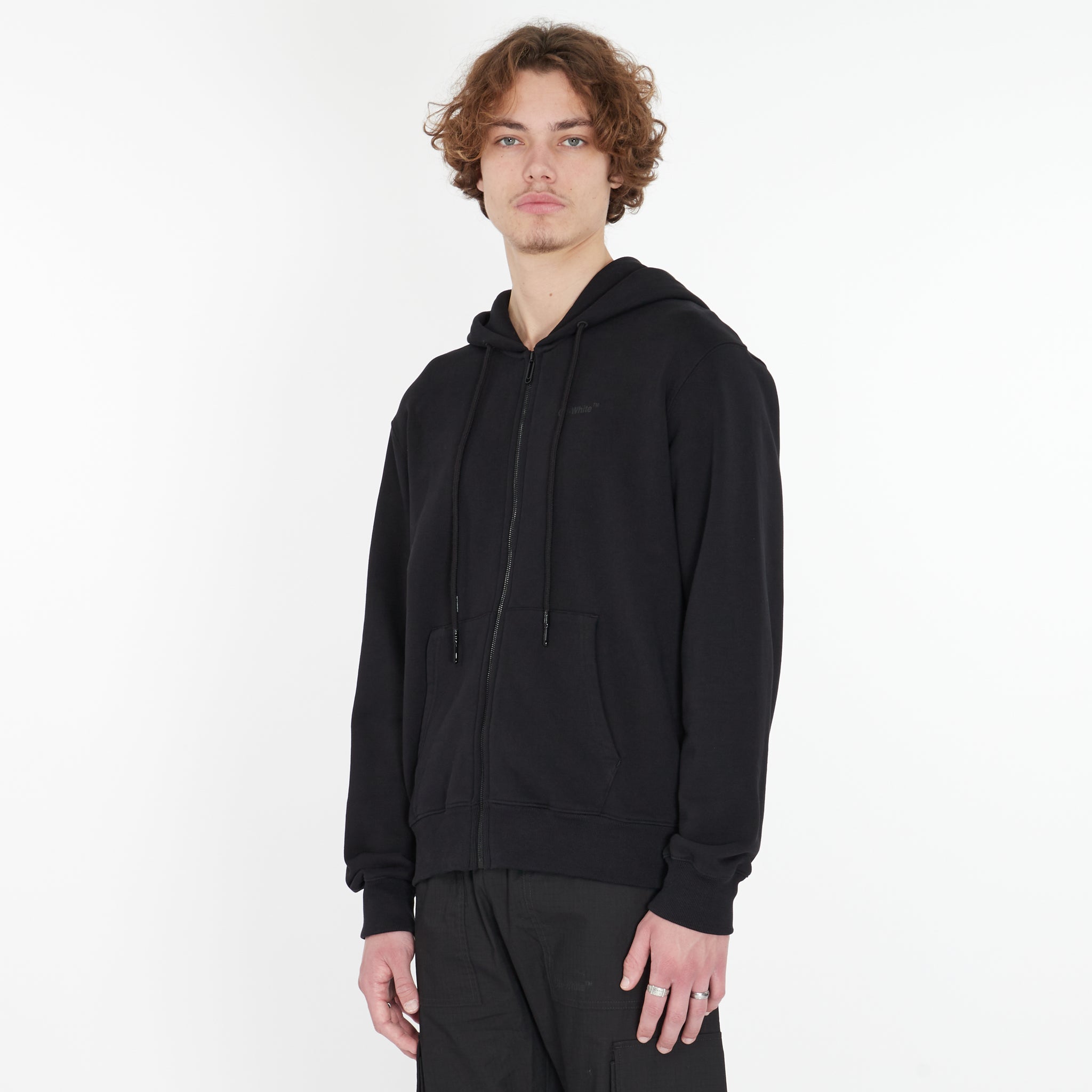 Sweat à Capuche Zippé Diag Tab