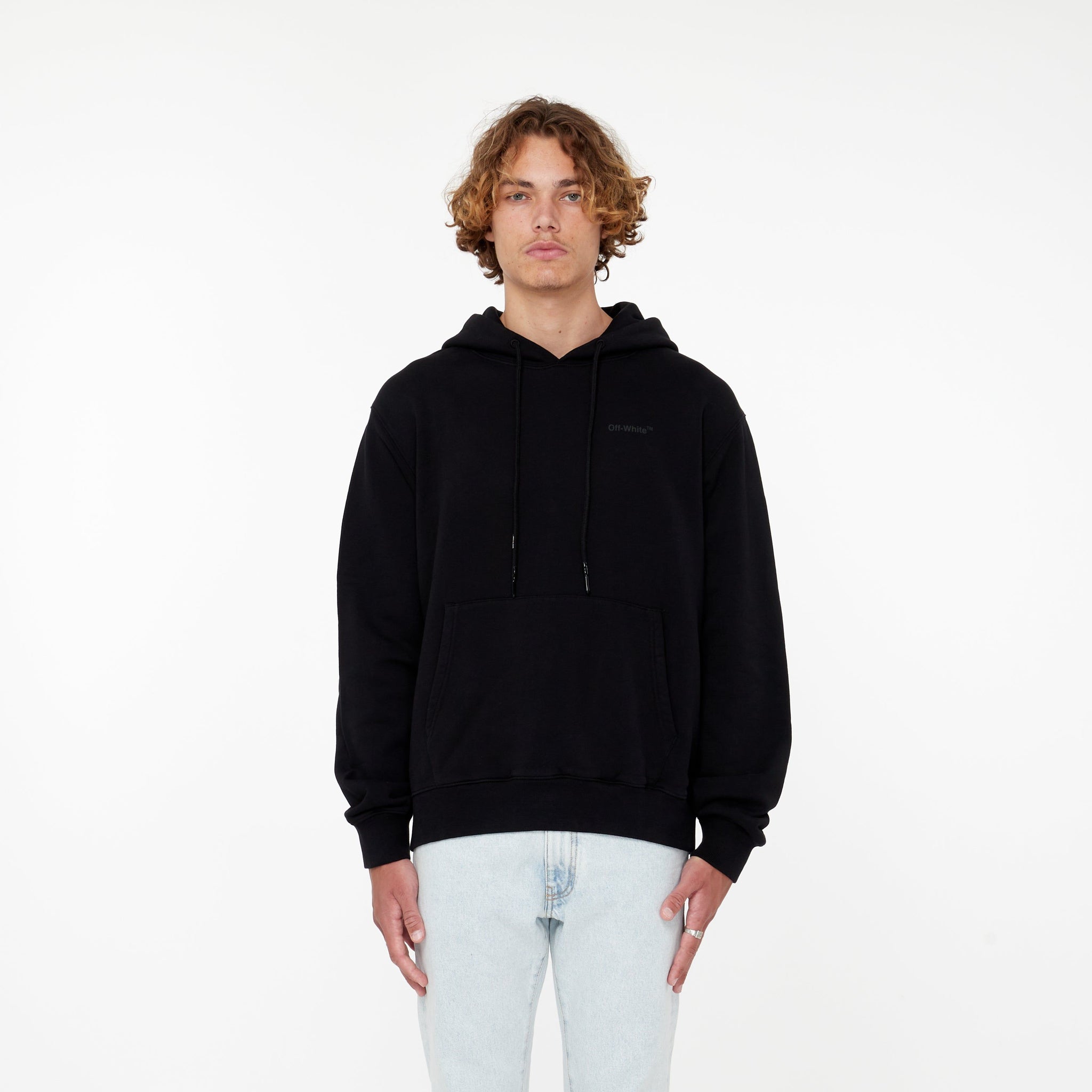 Hoodie Diagonal Noir - Lesthete off-white