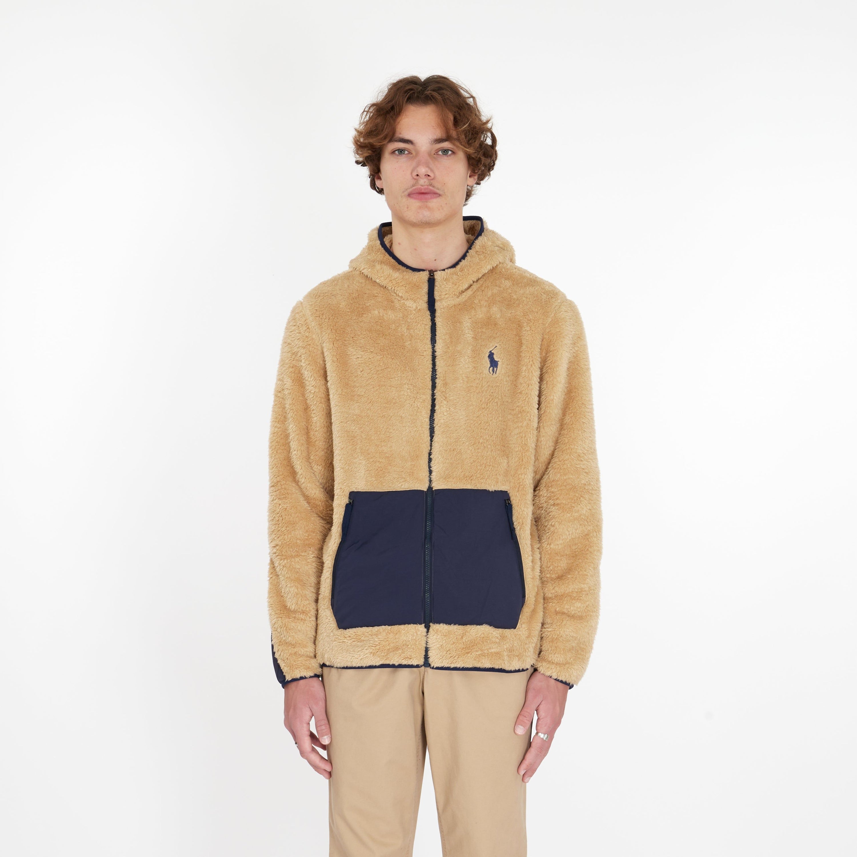 Gilet à Zip Sherpa Beige - Lesthete polo ralph lauren