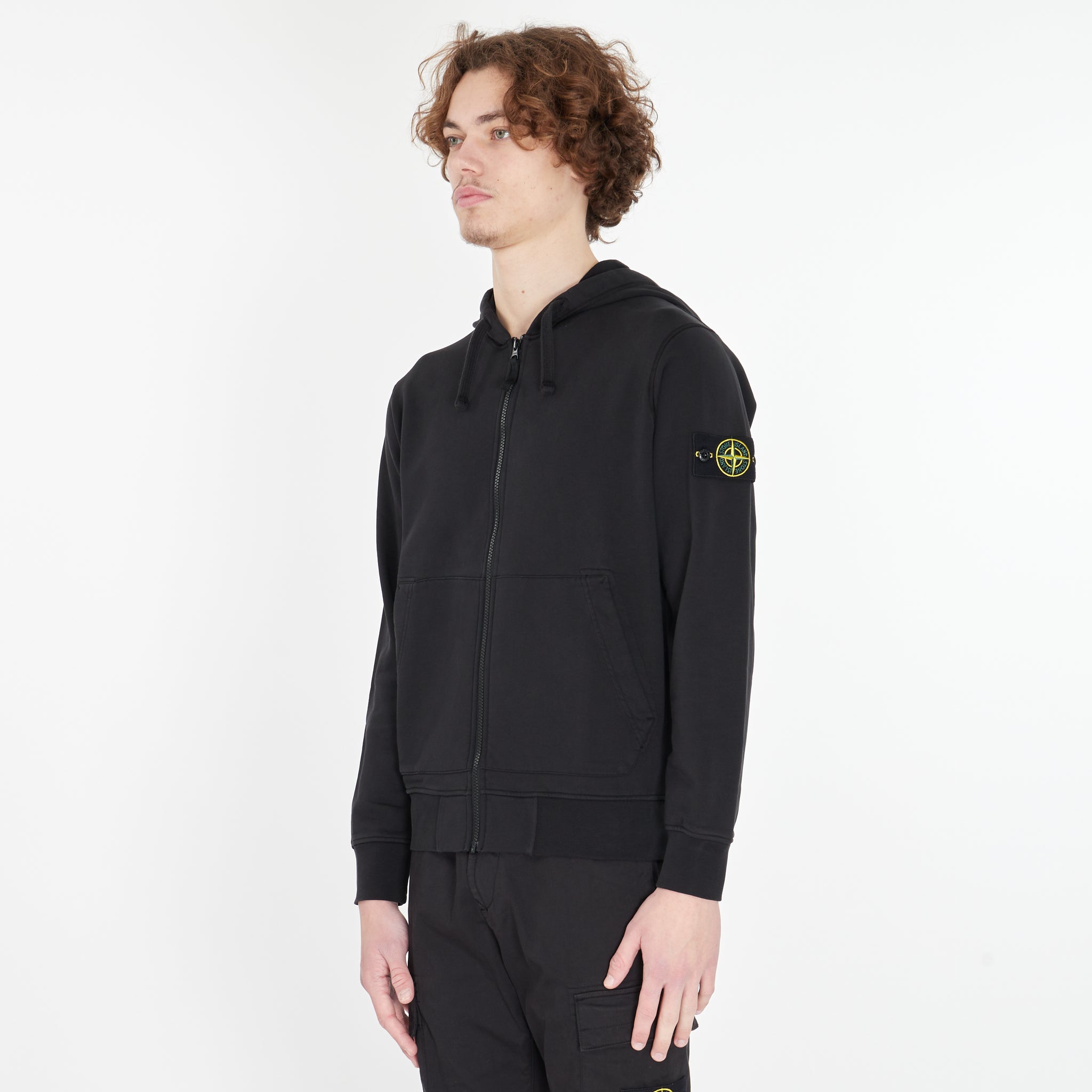 Hoodie Stone Island à Zip Noir