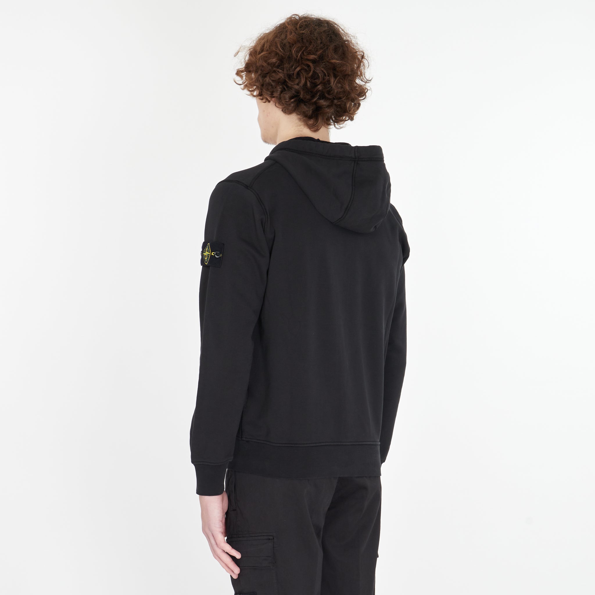Hoodie Stone Island à Zip Noir