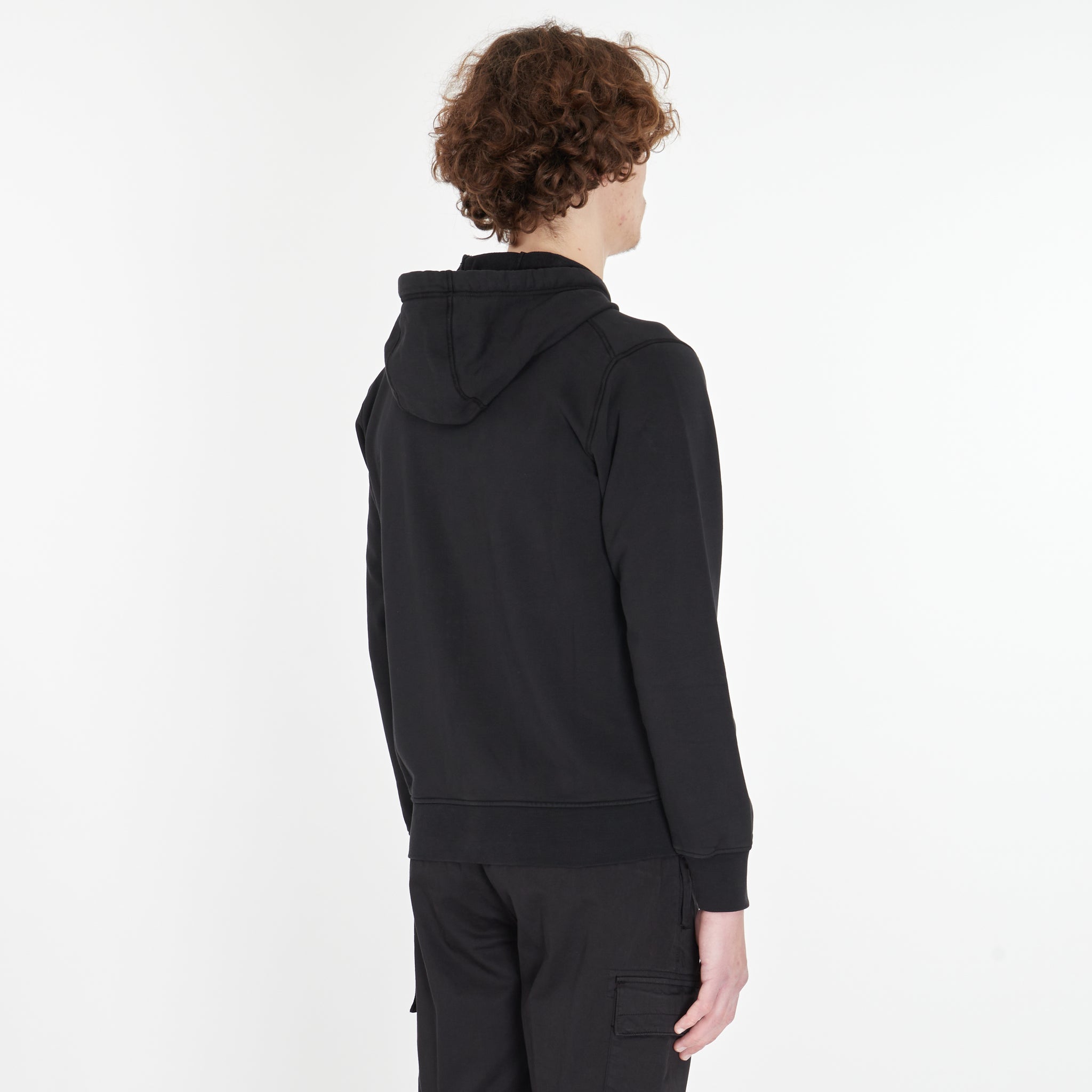 Hoodie Stone Island à Zip Noir
