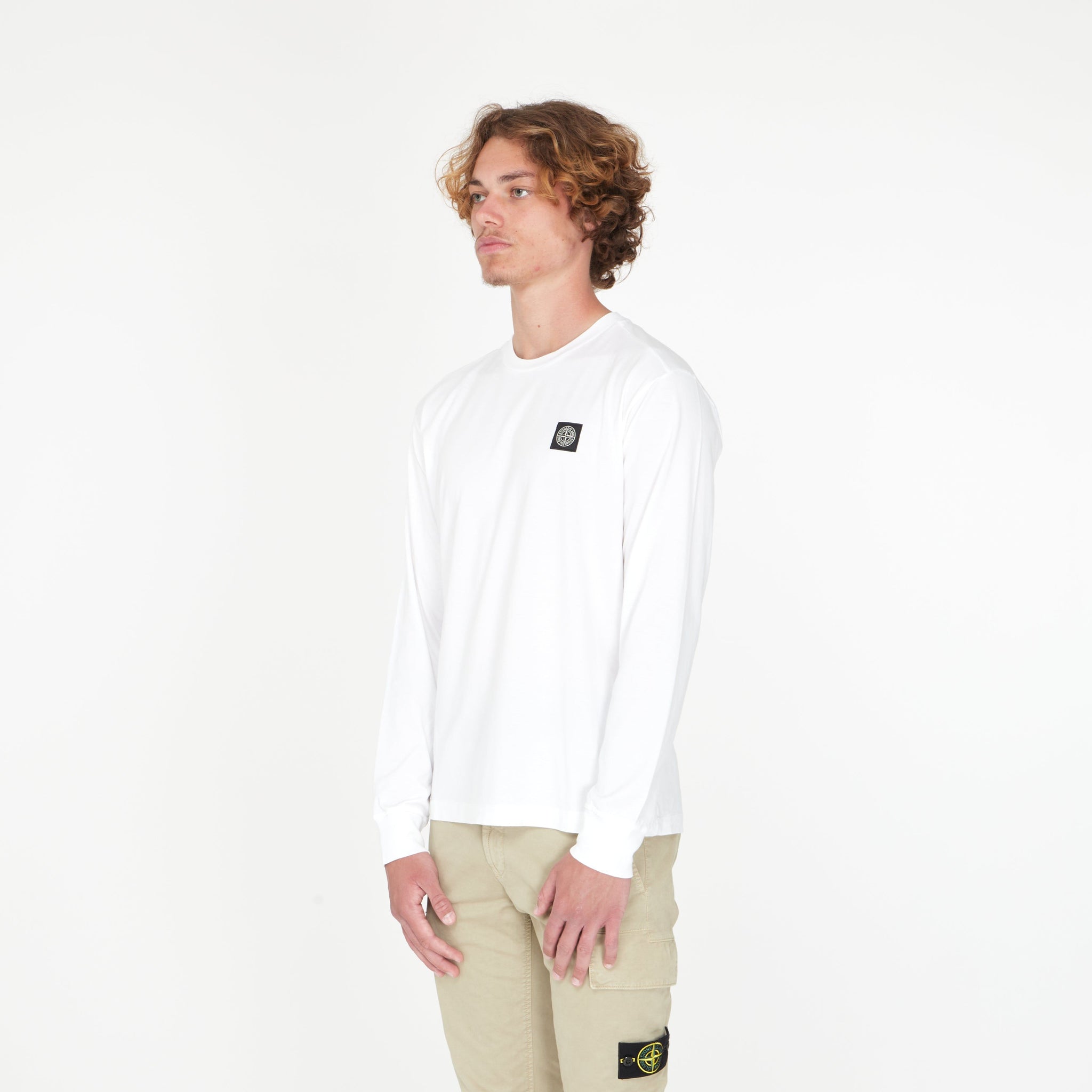 Long Sleeve Tee Blanc - Lesthete stone island