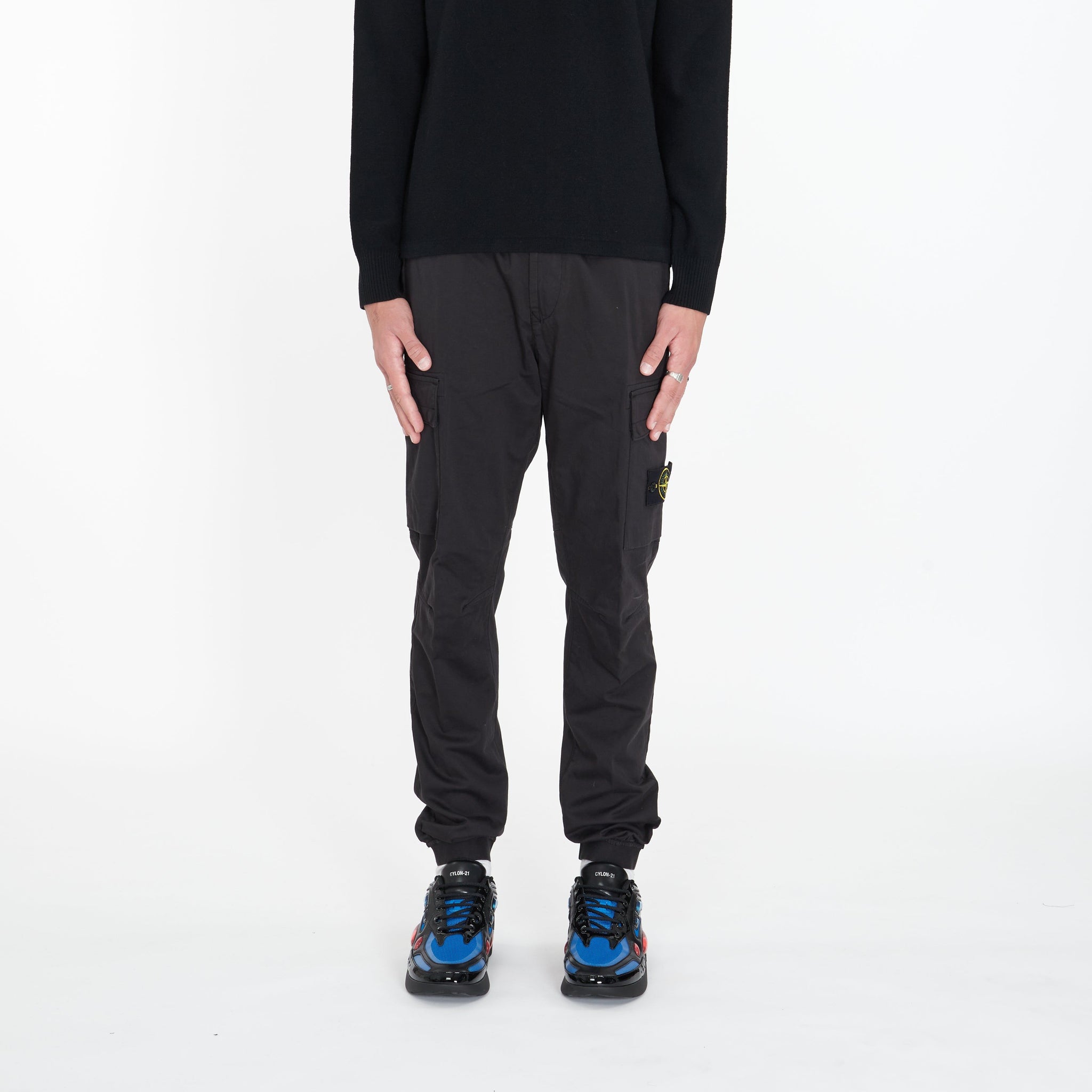 Pantalon Cargo Noir - Lesthete stone island