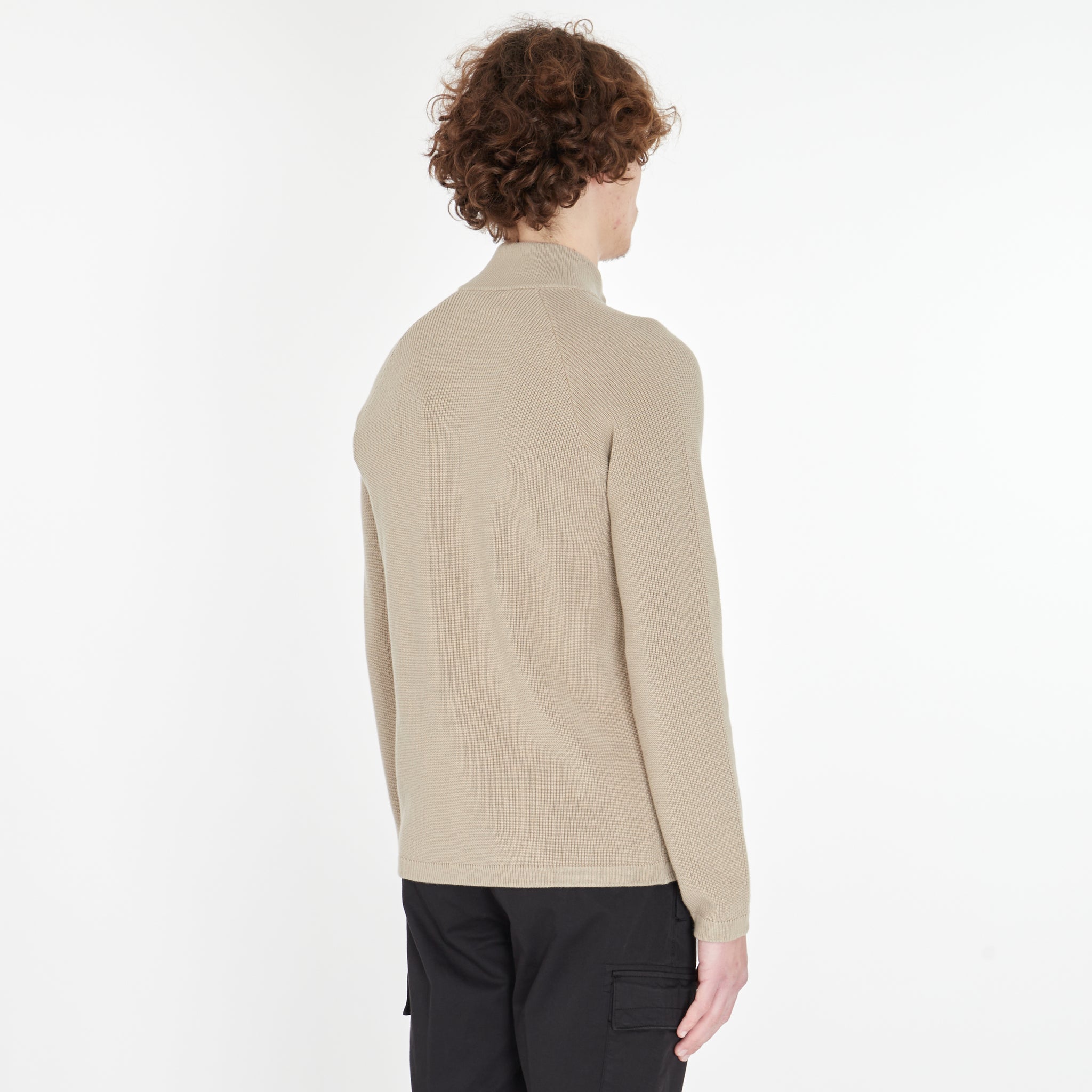 Cardigan Stone Island à Zip Beige