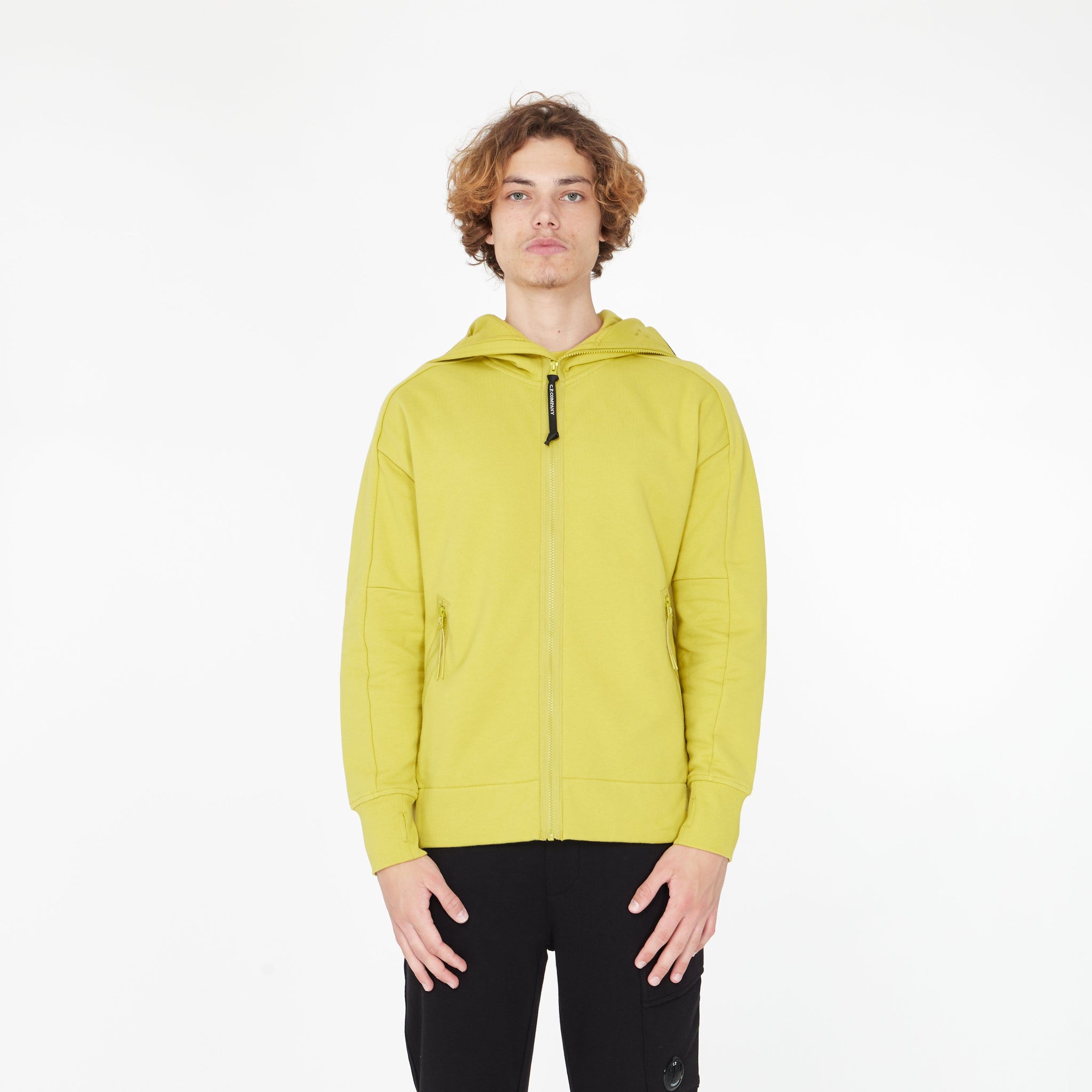 Gilet Diagonal Raised Fleece Goggle Jaune - Lesthete cp company