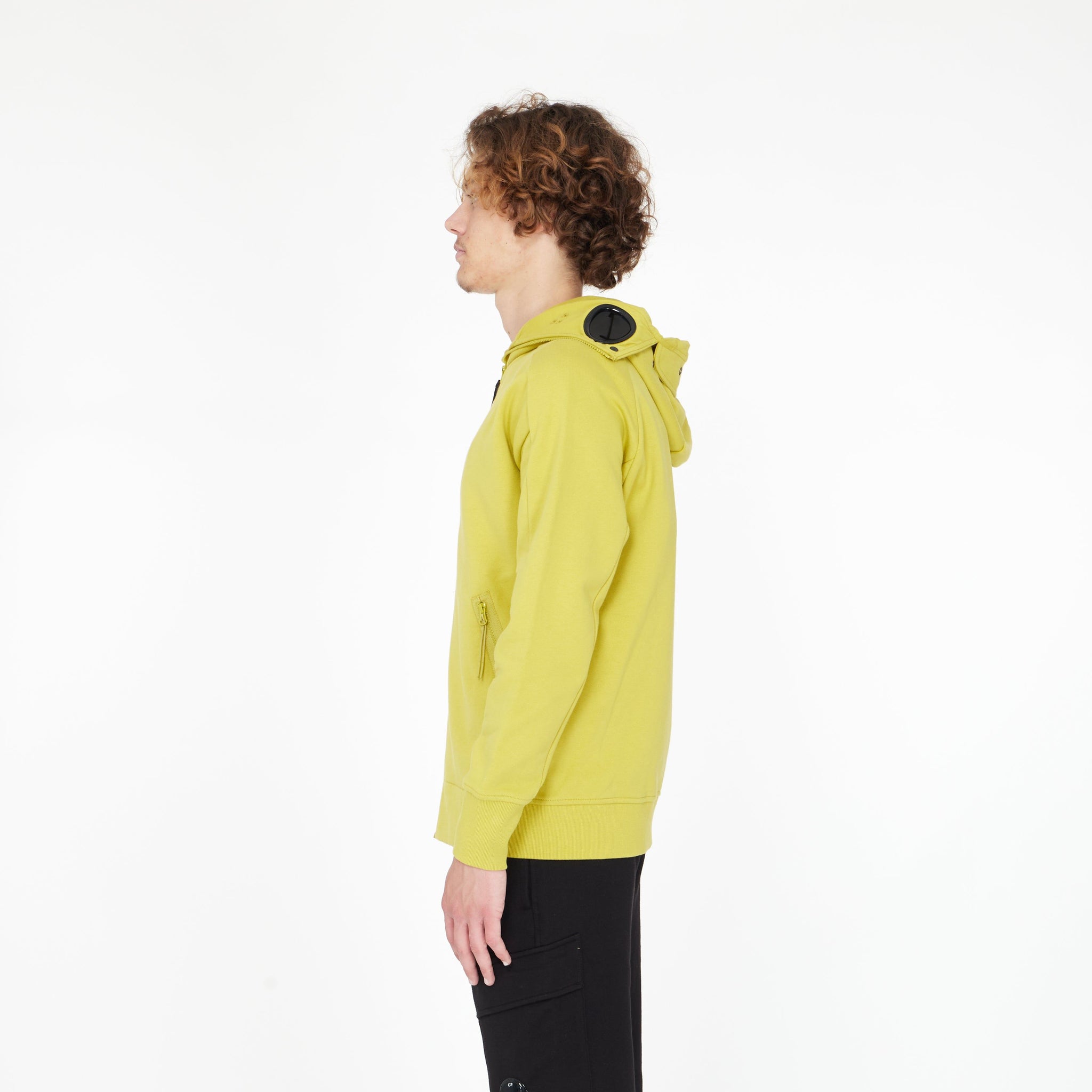 Gilet Diagonal Raised Fleece Goggle Jaune - Lesthete cp company